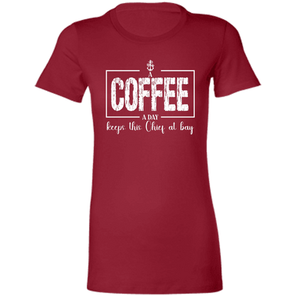 A Coffee a Day White Design Ladies' Favorite T-Shirt