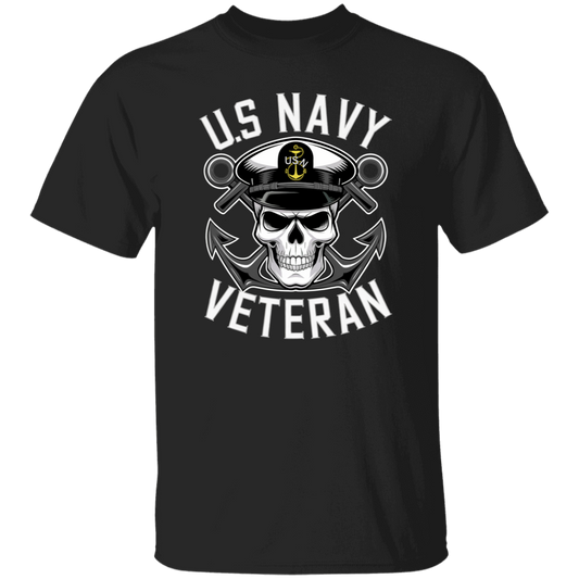 US Navy Veteran Skull 5.3 oz. T-Shirt