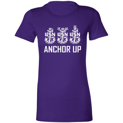 Anchor Up White Design  Ladies' Favorite T-Shirt
