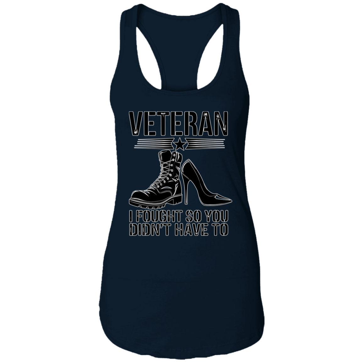 Veteran I Fought Ladies Racerback Tank