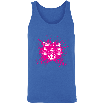 Navy Chief Pink Paint Unisex Tank