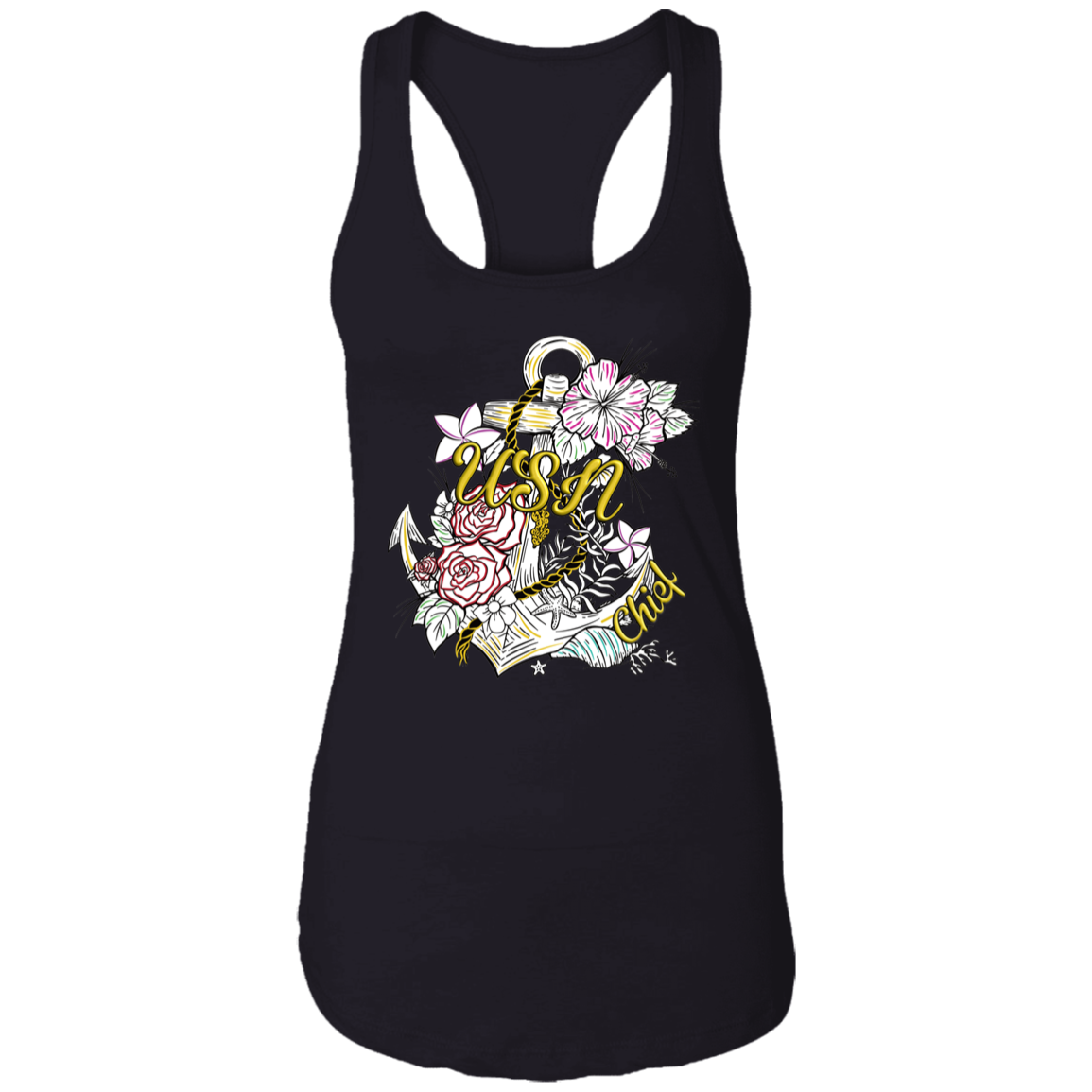 Wooden Anchor Ladies Racerback Tank