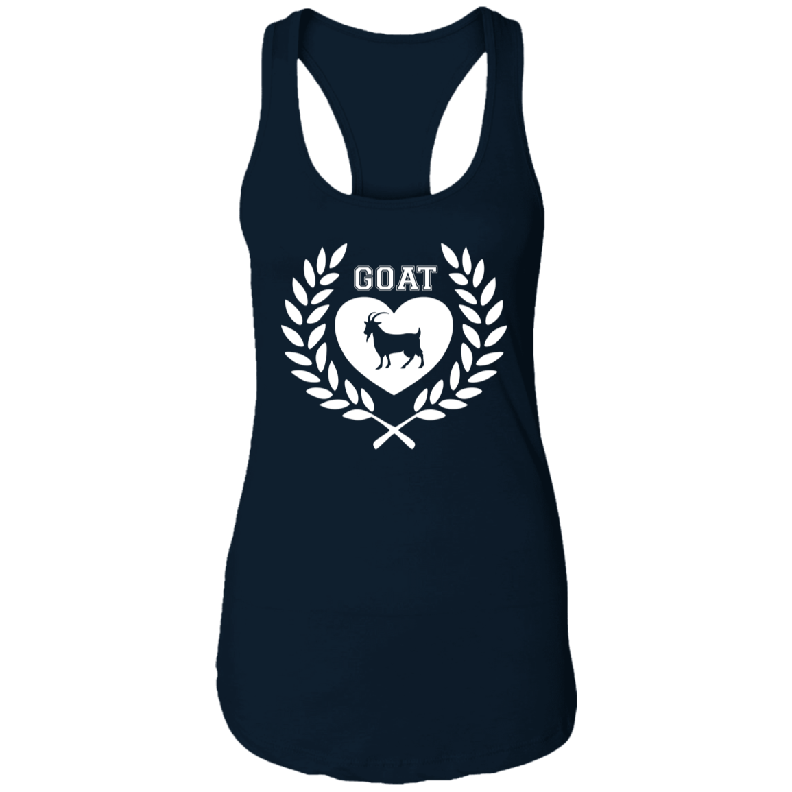 Goat Wreath White Ladies Racerback Tank