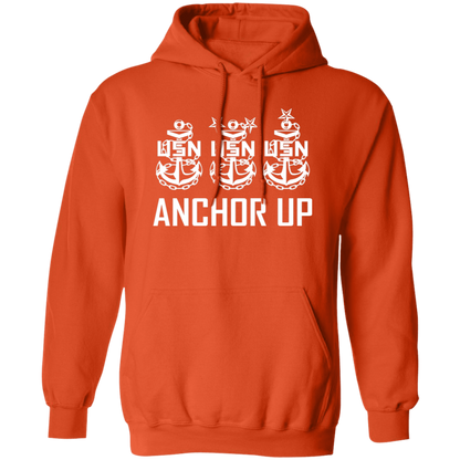 Anchor Up White Design Pullover Hoodie