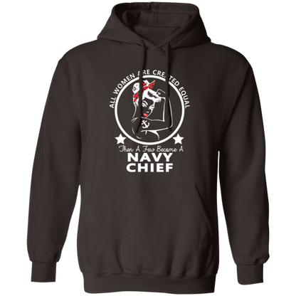 Navy Girl Chief White Pullover Hoodie