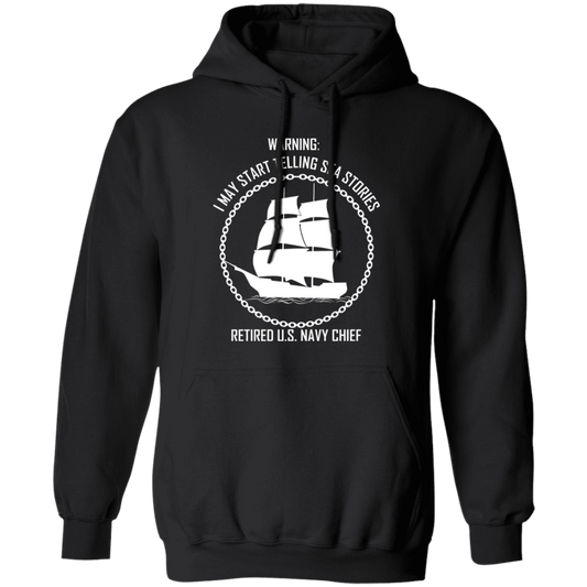 Retired Sea Stories White Pullover Hoodie