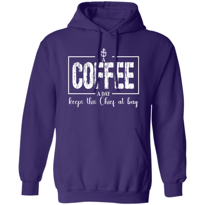 A Coffee a Day White Design Pullover Hoodie