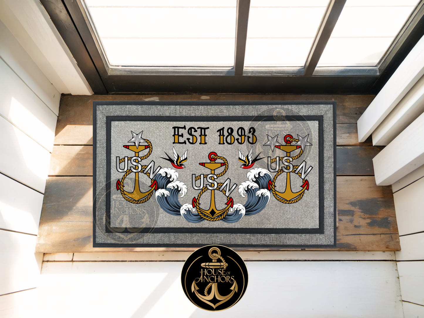 House of Anchors Indoor Outdoor Door Mat
