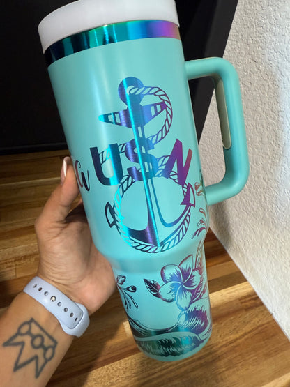La Jefa Plumeria 40 oz Tumbler