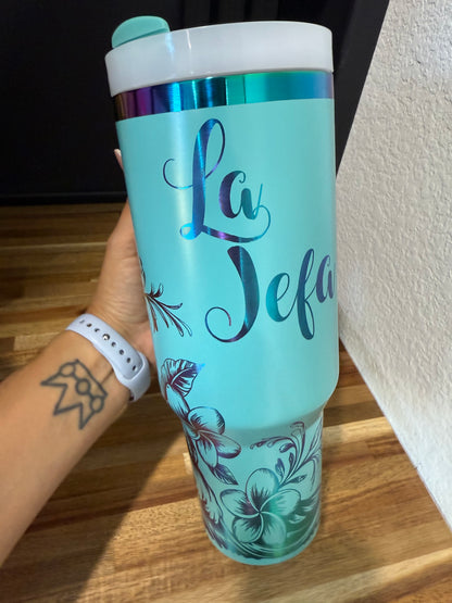 La Jefa Plumeria 40 oz Tumbler
