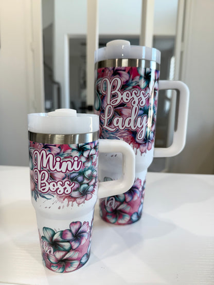 Mommy and Me Plumerias 40 oz and 14oz Tumbler