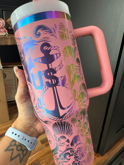 Mermaid of the Deep 40 oz Rainbow Plated Tumbler