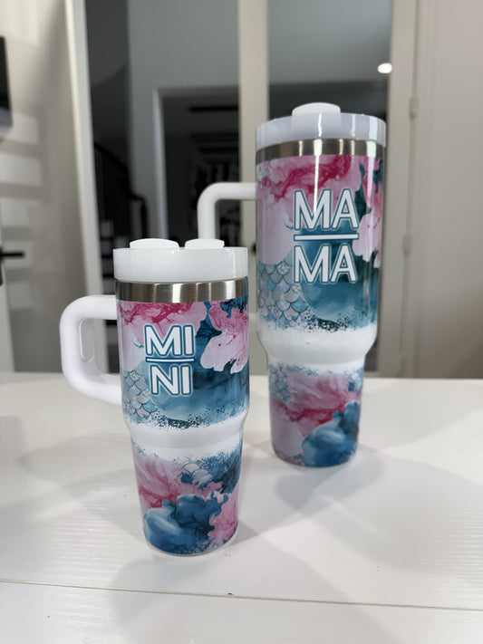 Mommy and Me Mermaid 40 oz and 14oz Tumbler