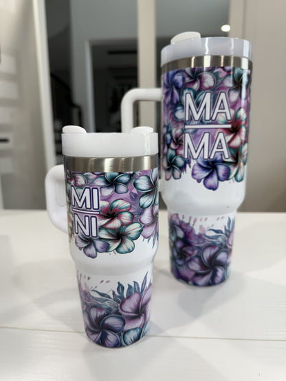 Mommy and Me Plumerias 40 oz and 14oz Tumbler