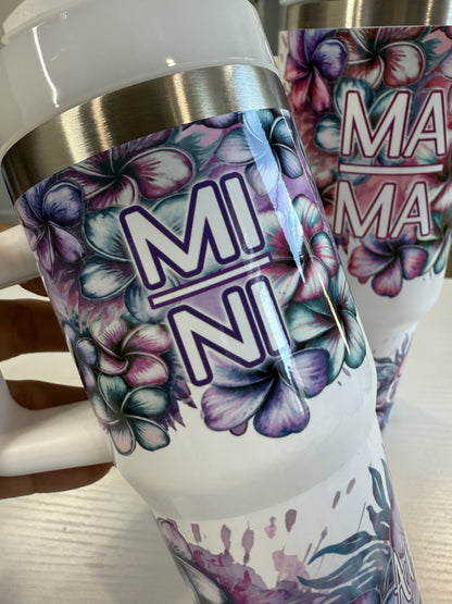 Mommy and Me Plumerias 40 oz and 14oz Tumbler