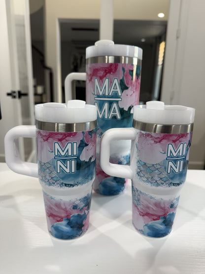 Mommy and Me Mermaid 40 oz and 14oz Tumbler