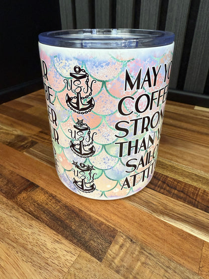 Strong Mermaid Coffee 12 oz Travel Mug