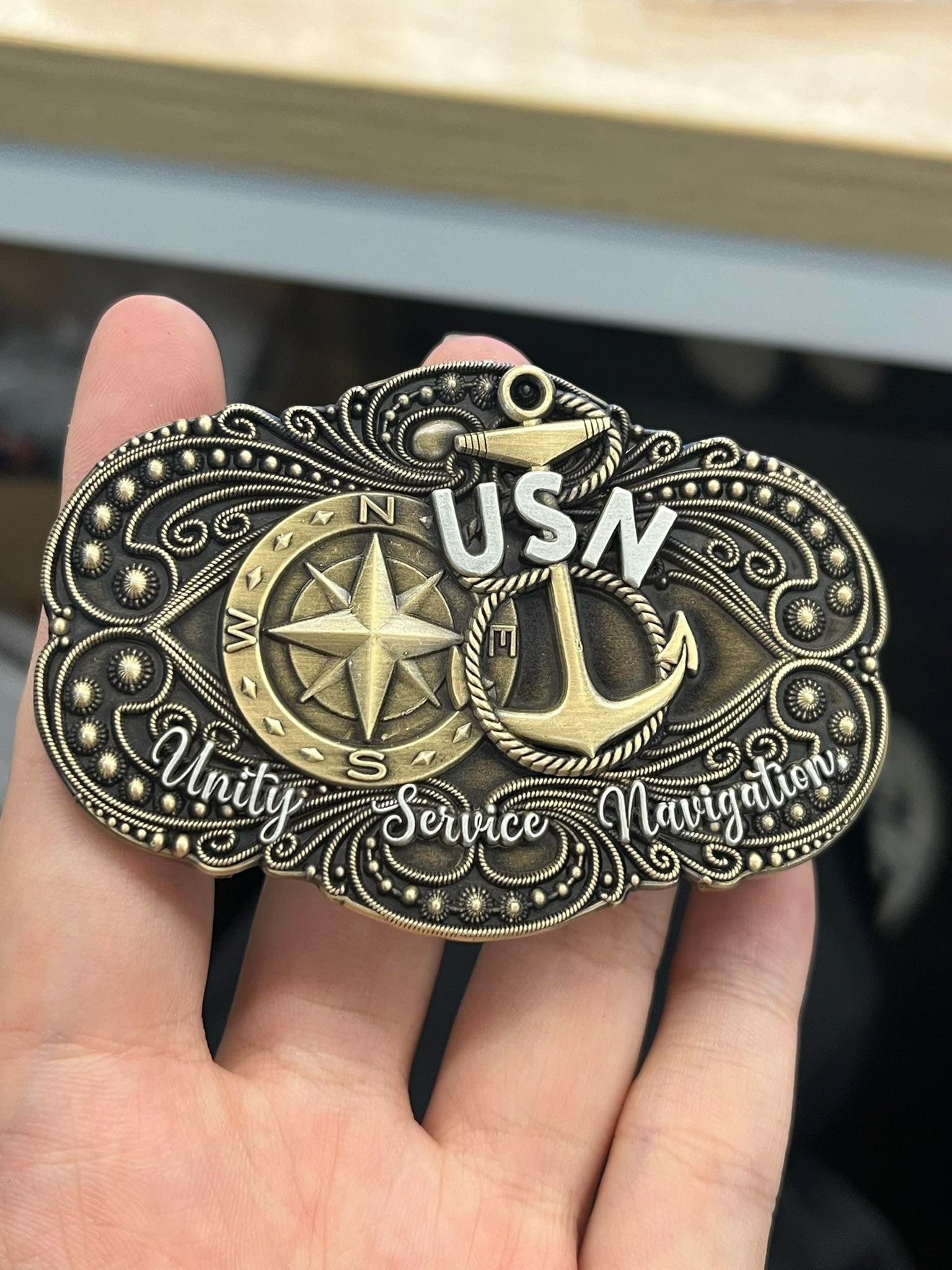 Unity Service Navigation Belt Buckle – House Of Anchors