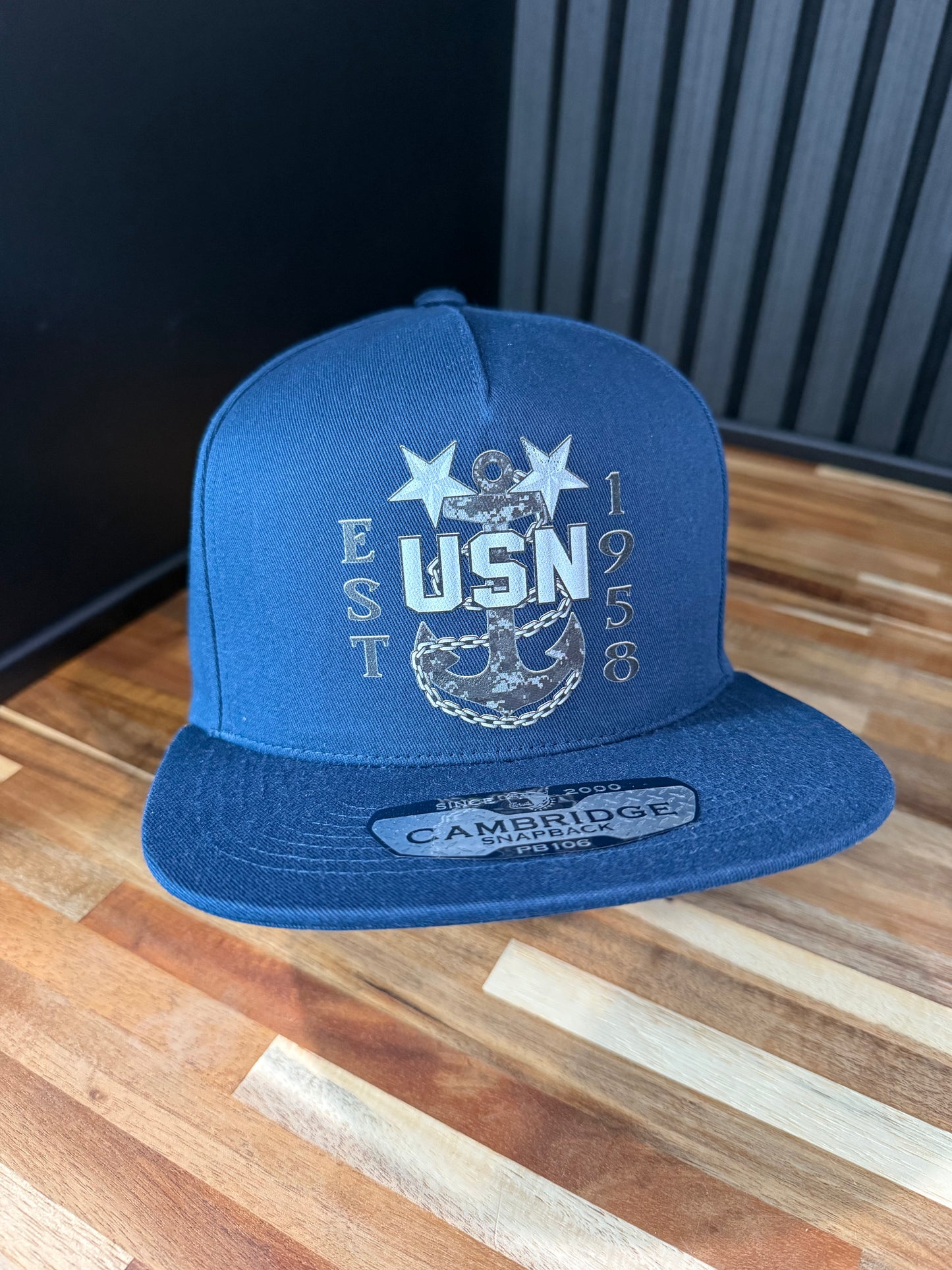 Camo Anchor Snapback Hat