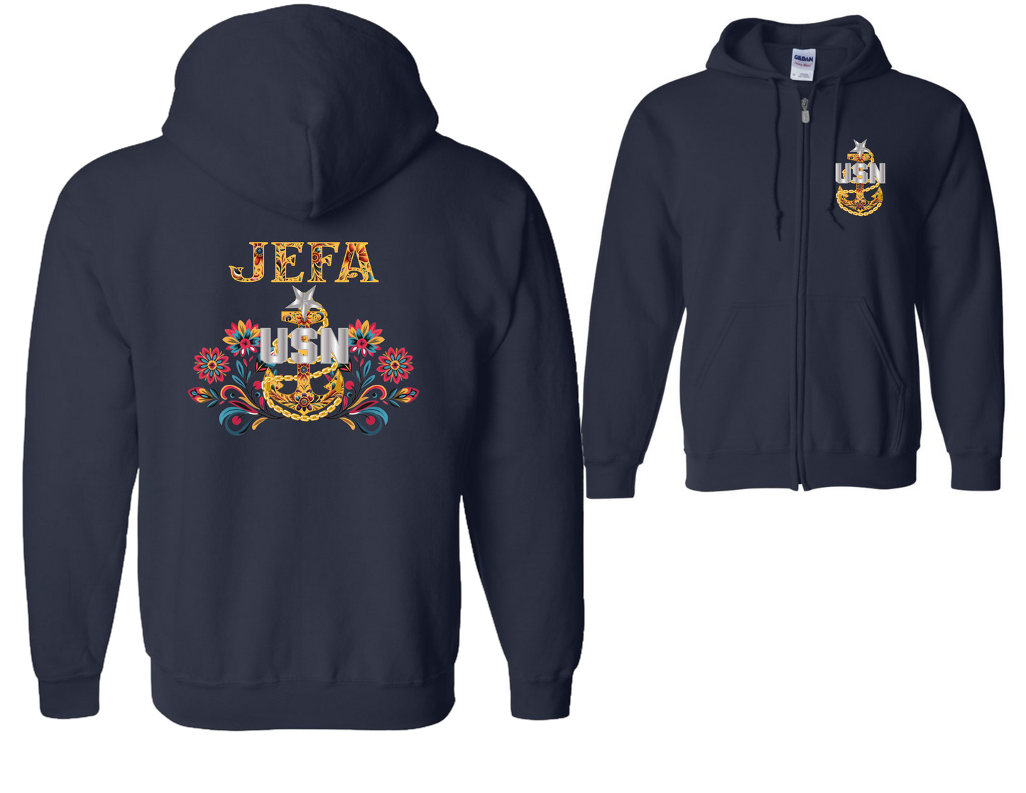 Jefa De Flores Zip Up Hoodie