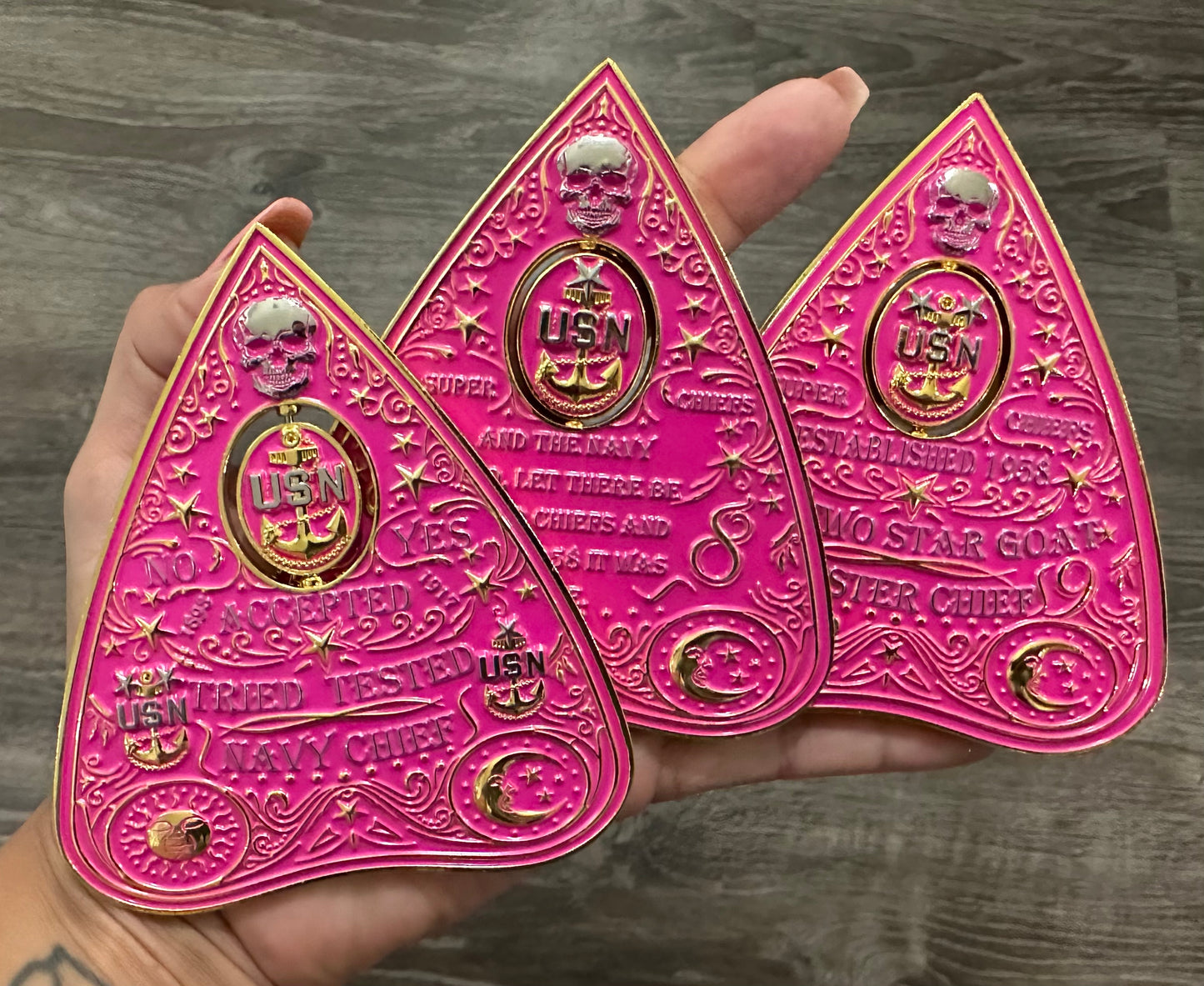 Ouija Planchette Coin Pink Set