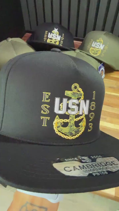 Camo Anchor Snapback Hat