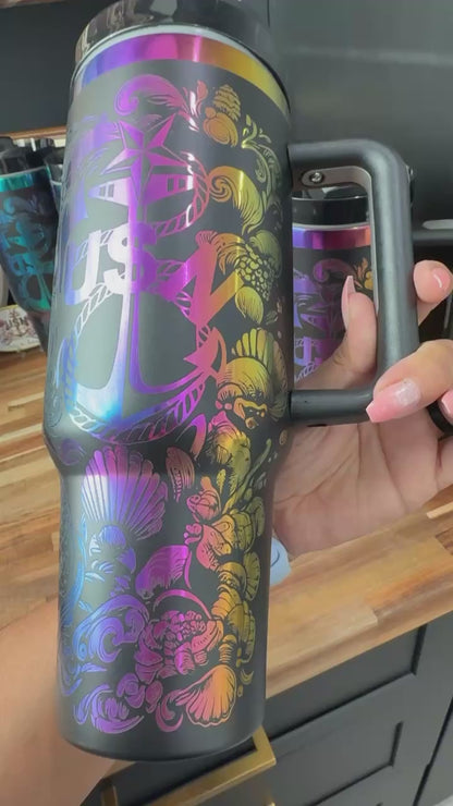 Mermaid of the Deep 40 oz Rainbow Plated Tumbler