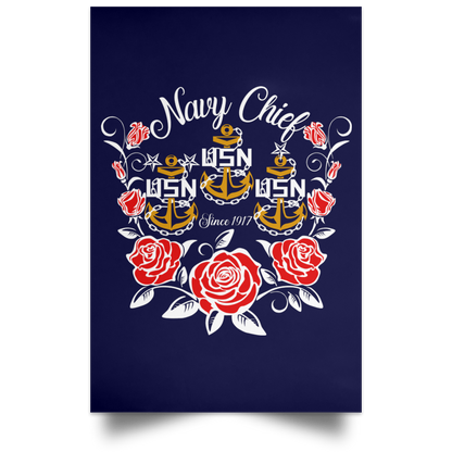 Rose Navy Chief V2 Satin Poster