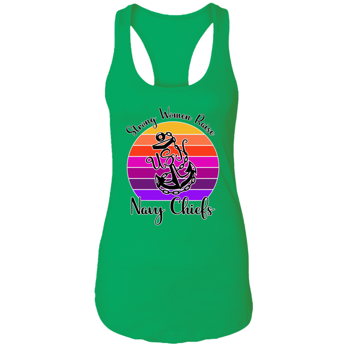 Strong Navy Mom Ladies Ideal Racerback Tank