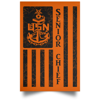 Senior Chief Flag Satin Poster