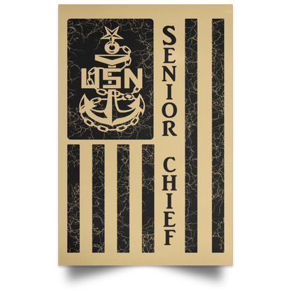 Senior Chief Flag Satin Poster