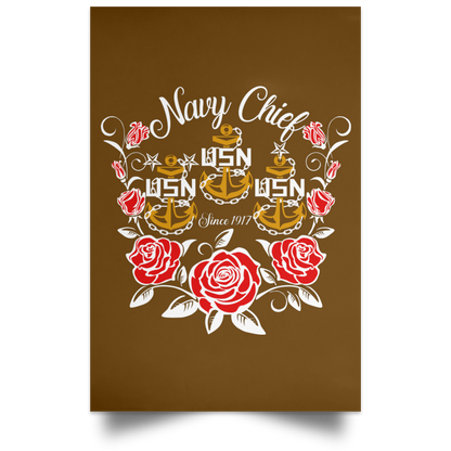 Rose Navy Chief V2 Satin Poster