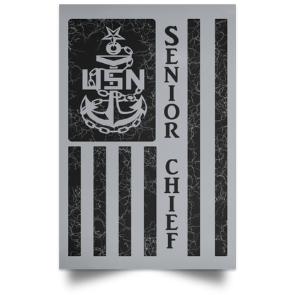 Senior Chief Flag Satin Poster
