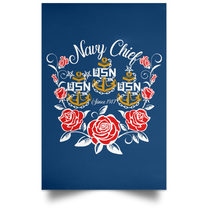 Rose Navy Chief V2 Satin Poster