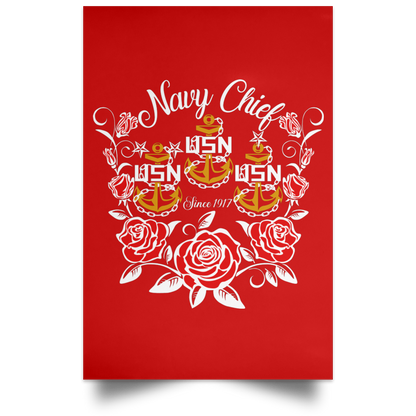 Rose Navy Chief V2 Satin Poster