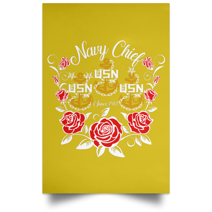 Rose Navy Chief V2 Satin Poster