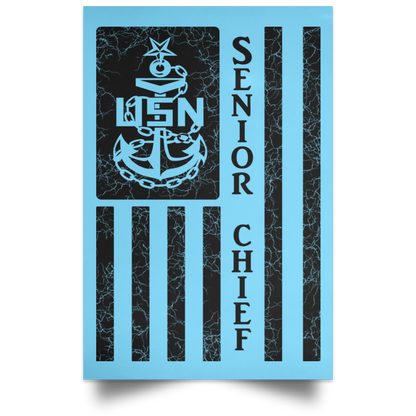 Senior Chief Flag Satin Poster