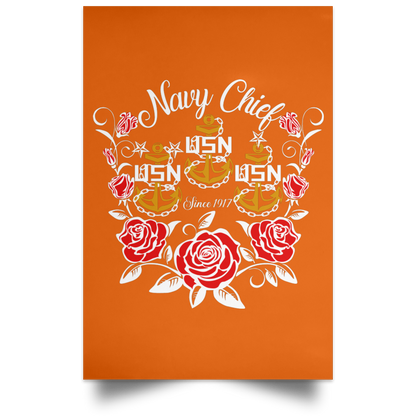 Rose Navy Chief V2 Satin Poster