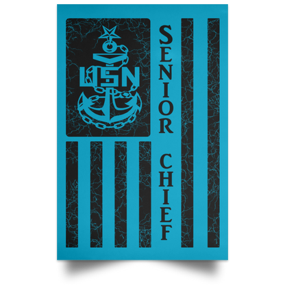 Senior Chief Flag Satin Poster