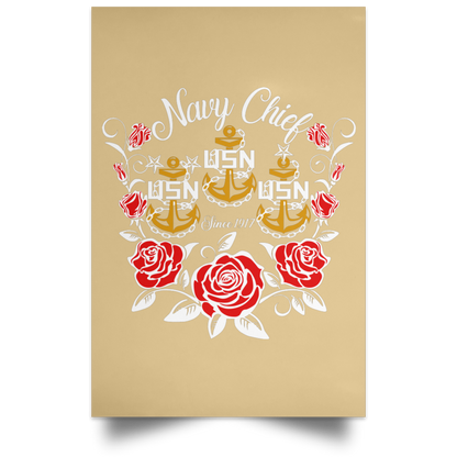 Rose Navy Chief V2 Satin Poster