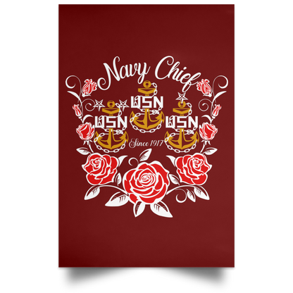 Rose Navy Chief V2 Satin Poster