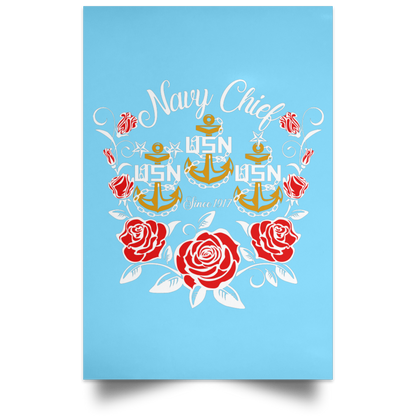 Rose Navy Chief V2 Satin Poster