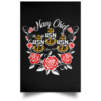 Rose Navy Chief V2 Satin Poster