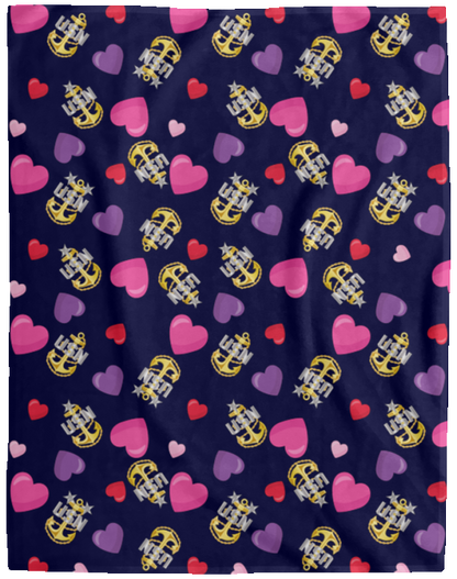 Anchors and Hearts Cozy Plush Fleece Blanket - 60x80
