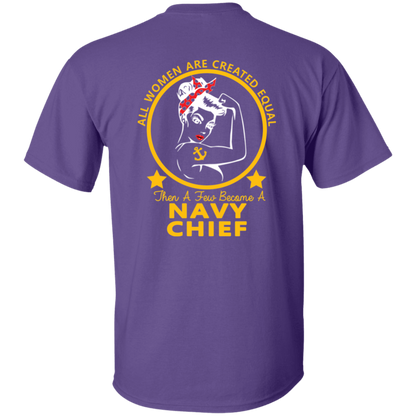 Navy Girl Gold and White Design T-Shirt