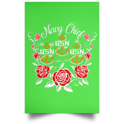 Rose Navy Chief V2 Satin Poster