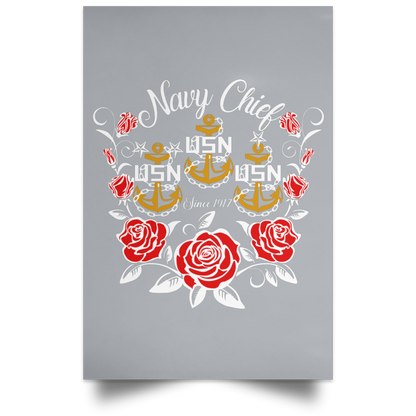 Rose Navy Chief V2 Satin Poster