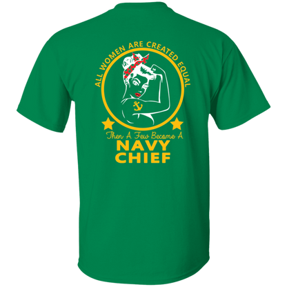 Navy Girl Gold and White Design T-Shirt