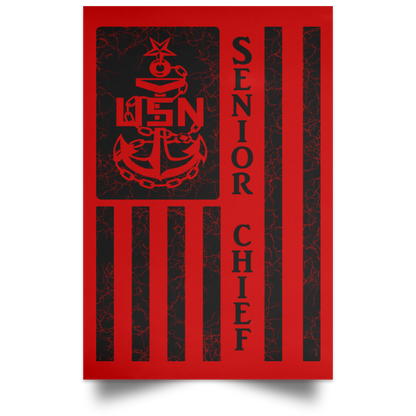 Senior Chief Flag Satin Poster