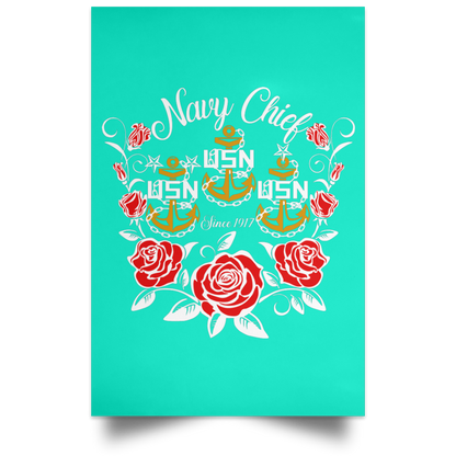 Rose Navy Chief V2 Satin Poster